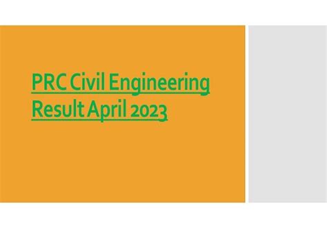 prc civil engineering result april 2023